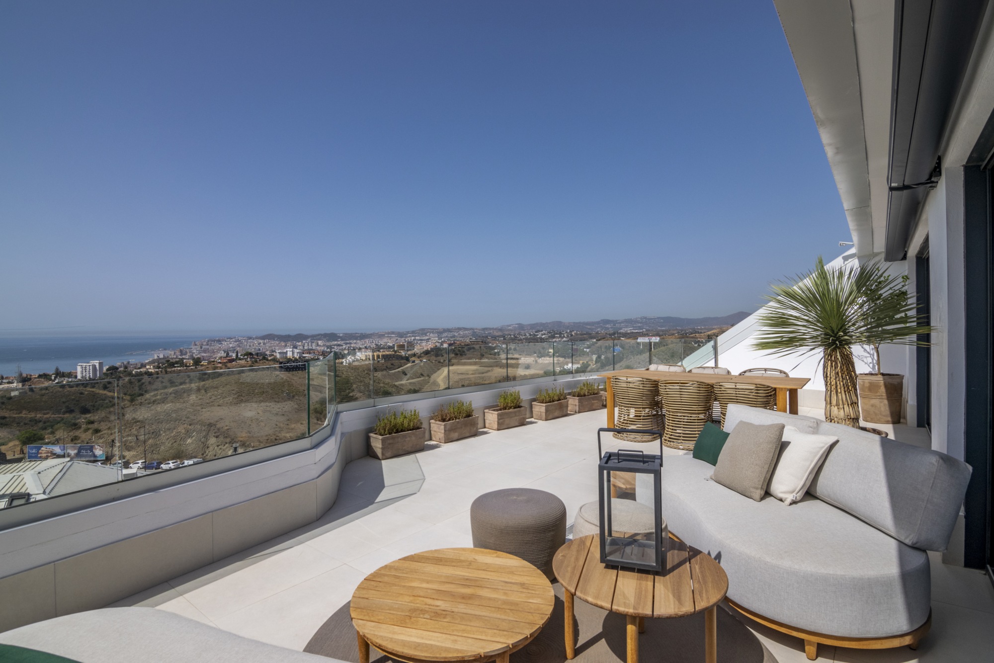 Representative penthouse terrace with an outdoor lounge