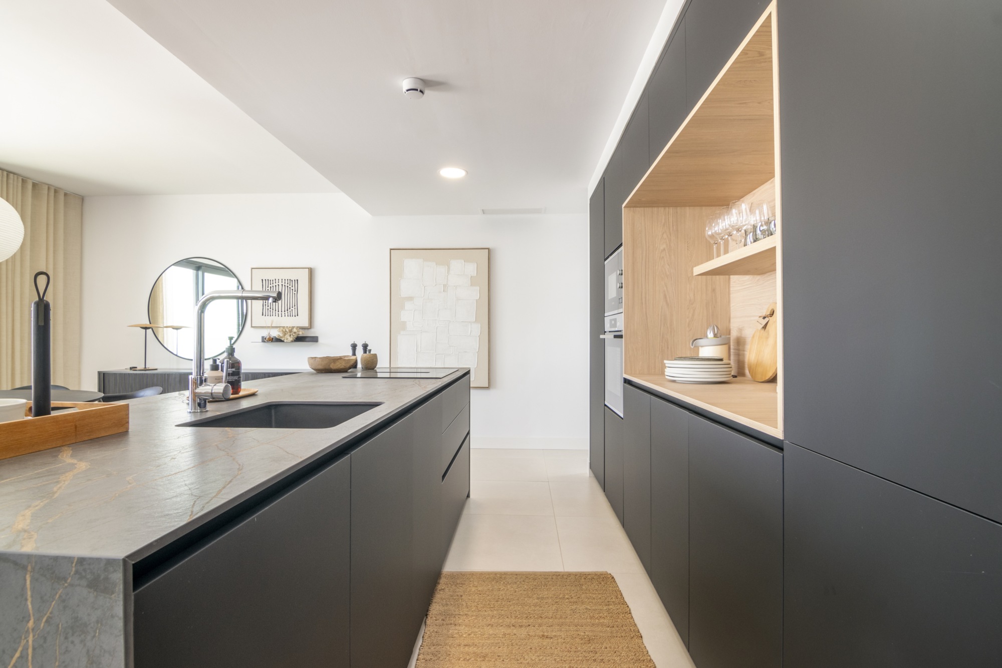 Representative fitted kitchen with an island