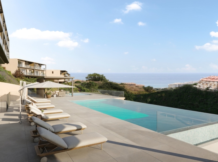 Illustration of the communal infinity swimming pool