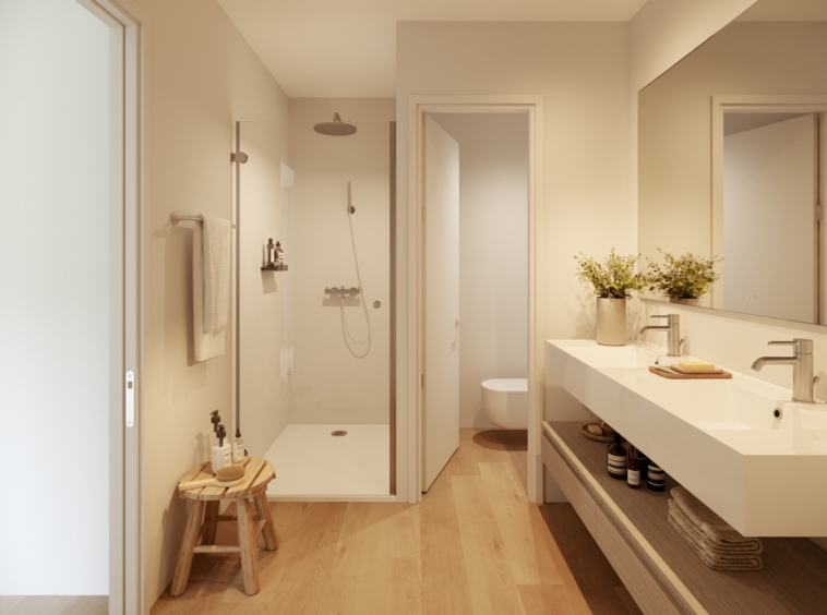 Illustrated contemporary bathroom