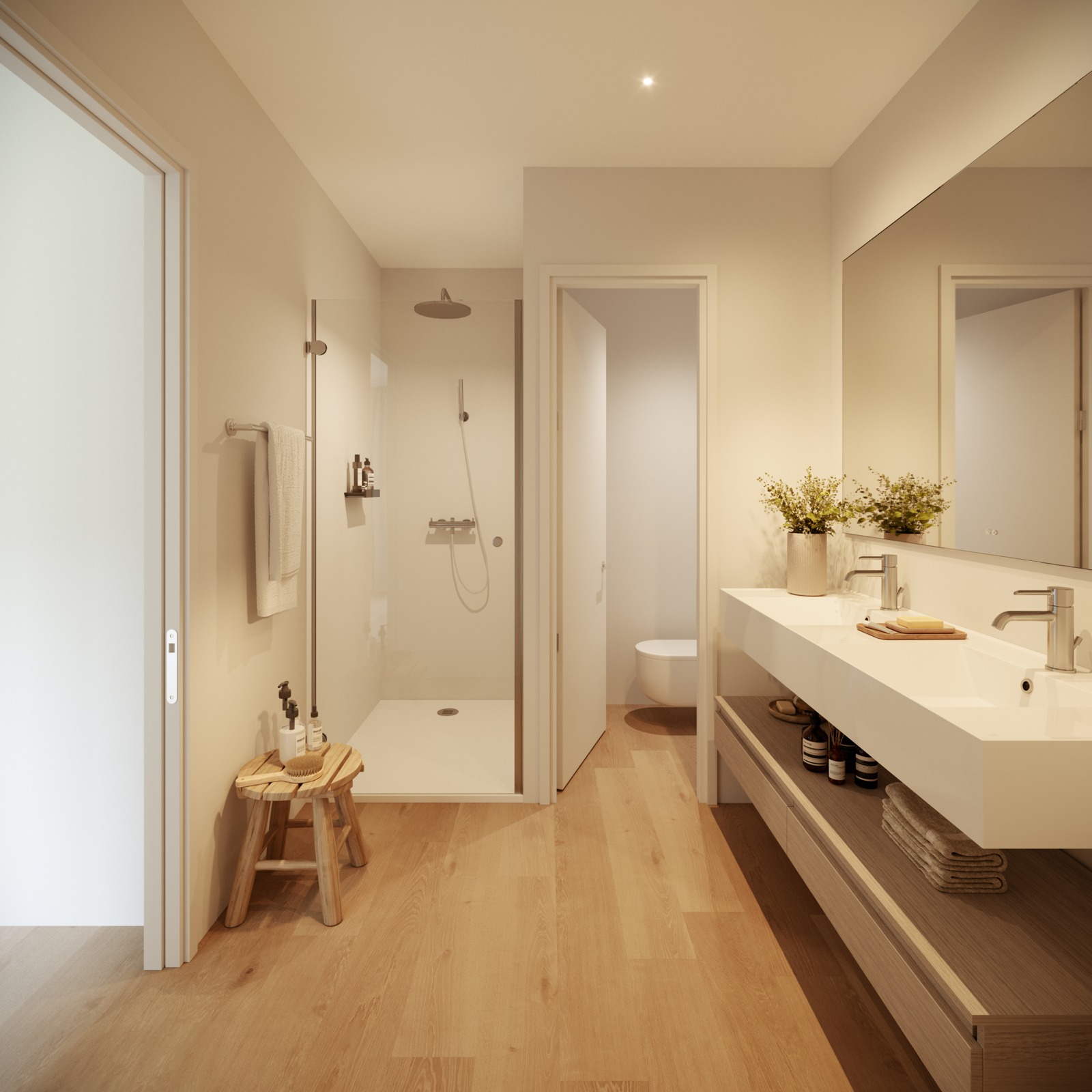 Illustrated contemporary bathroom
