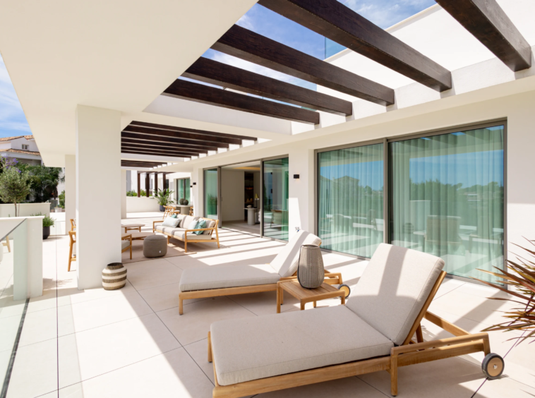 Representative show-home covered terrace
