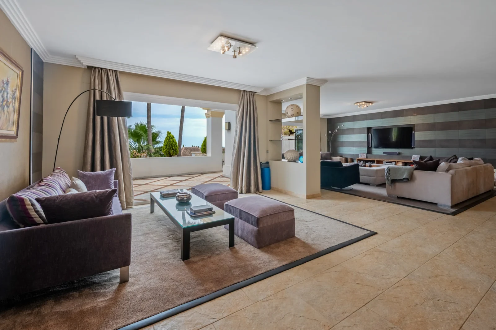 Connected lounge and living spaces