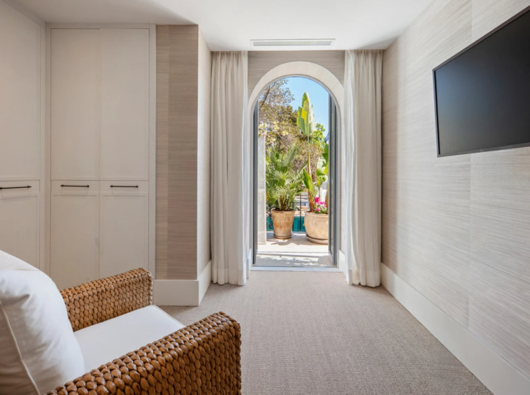 Bedroom opening onto terrace on Marbella’s Golden Mile