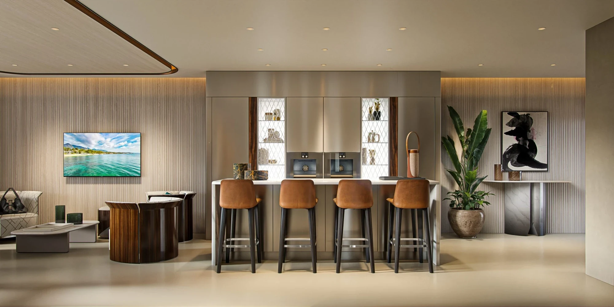 Illustrative open-plan kitchen and living area