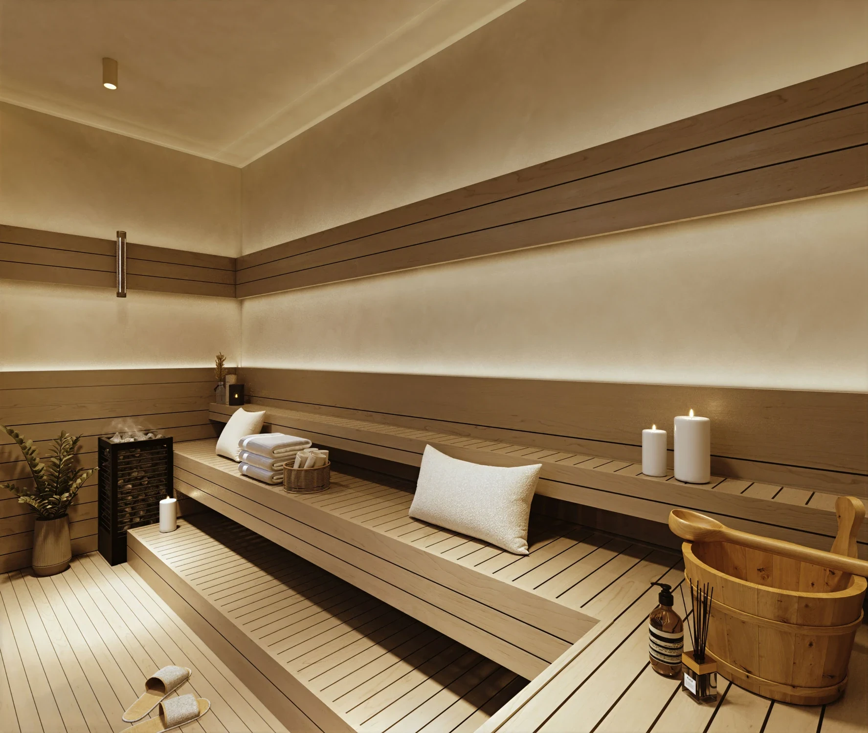 Illustrative private sauna