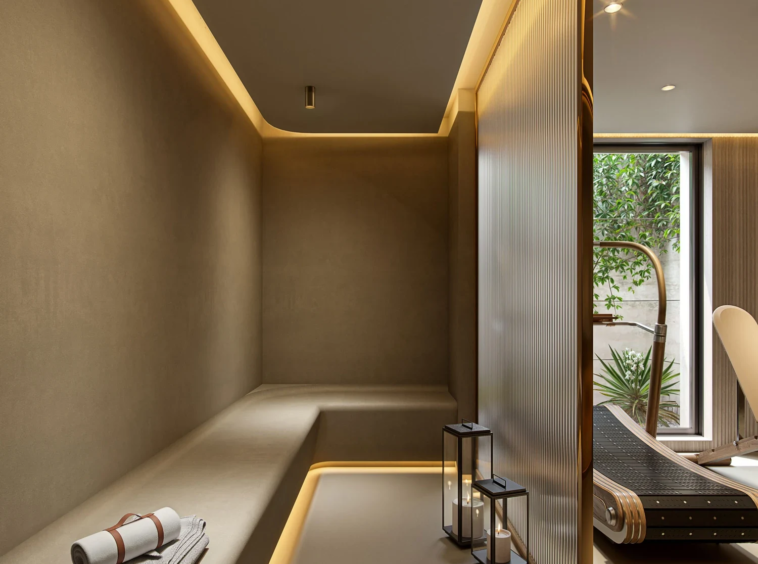 Illustrative private spa area