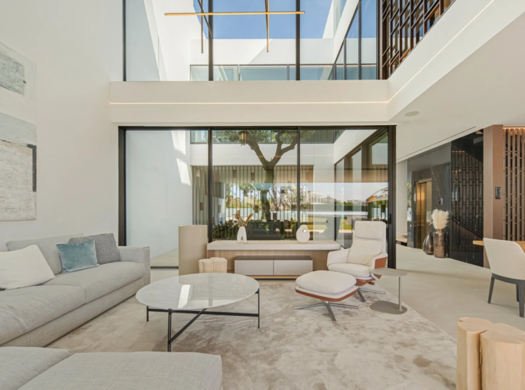 Bright living area around the internal courtyard