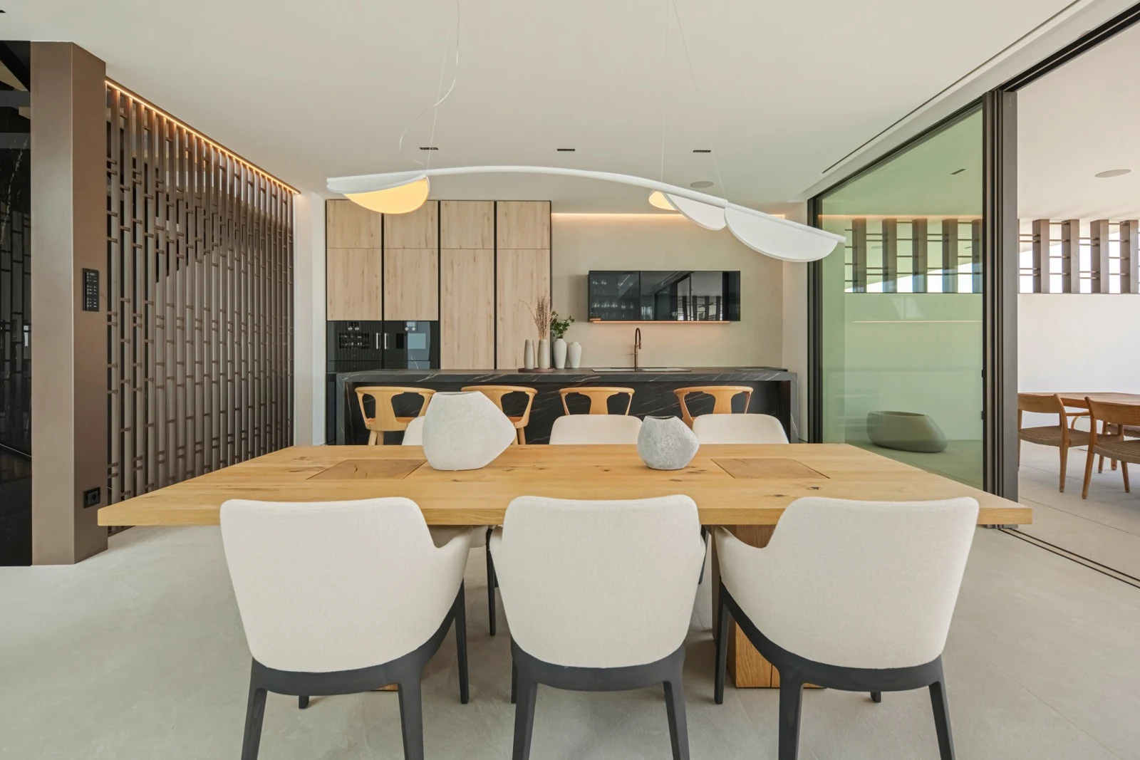 Dining area beside the open-plan kitchen
