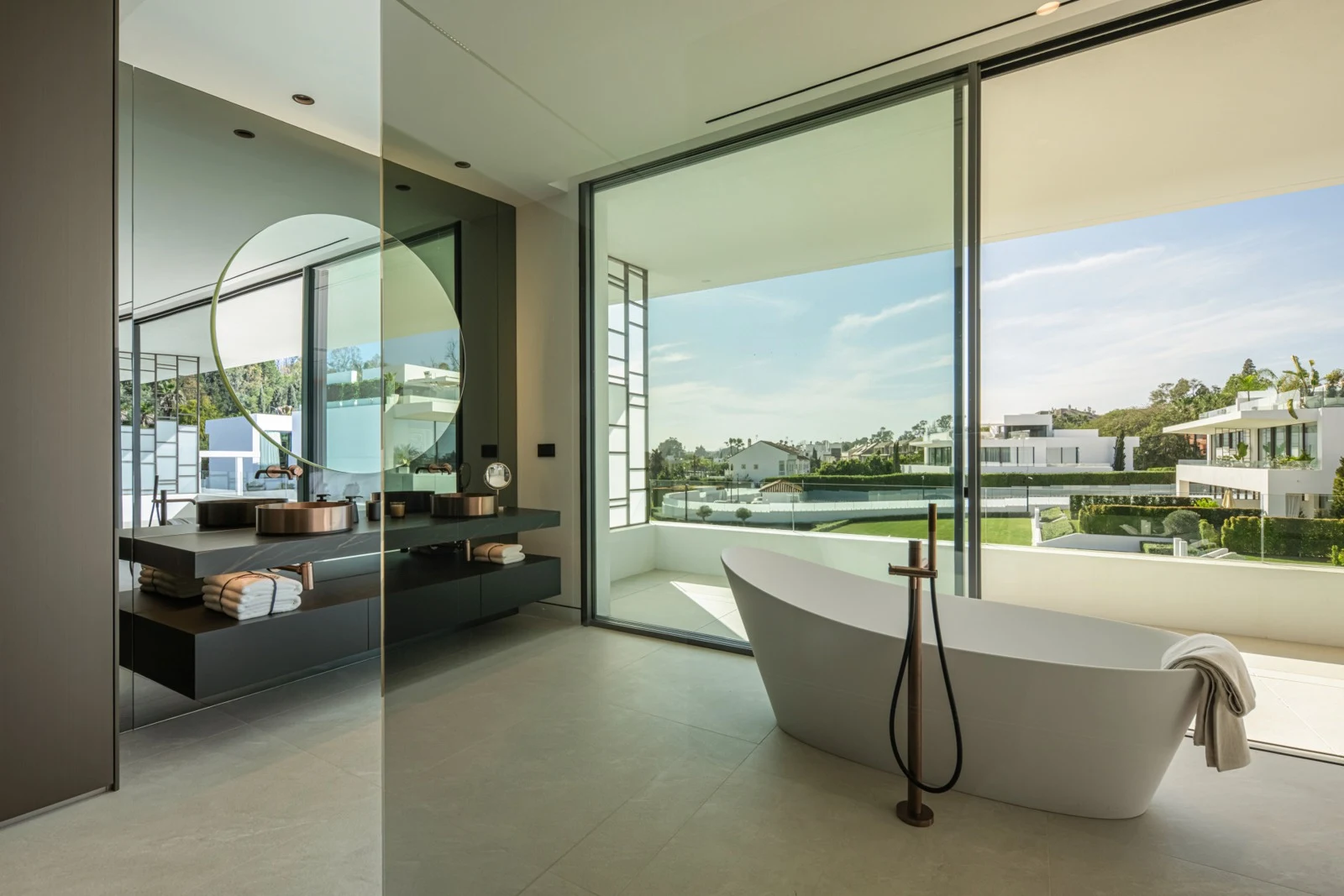 Freestanding bath overlooking the Golden Mile