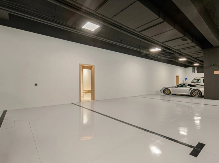 Private garage with space for four cars