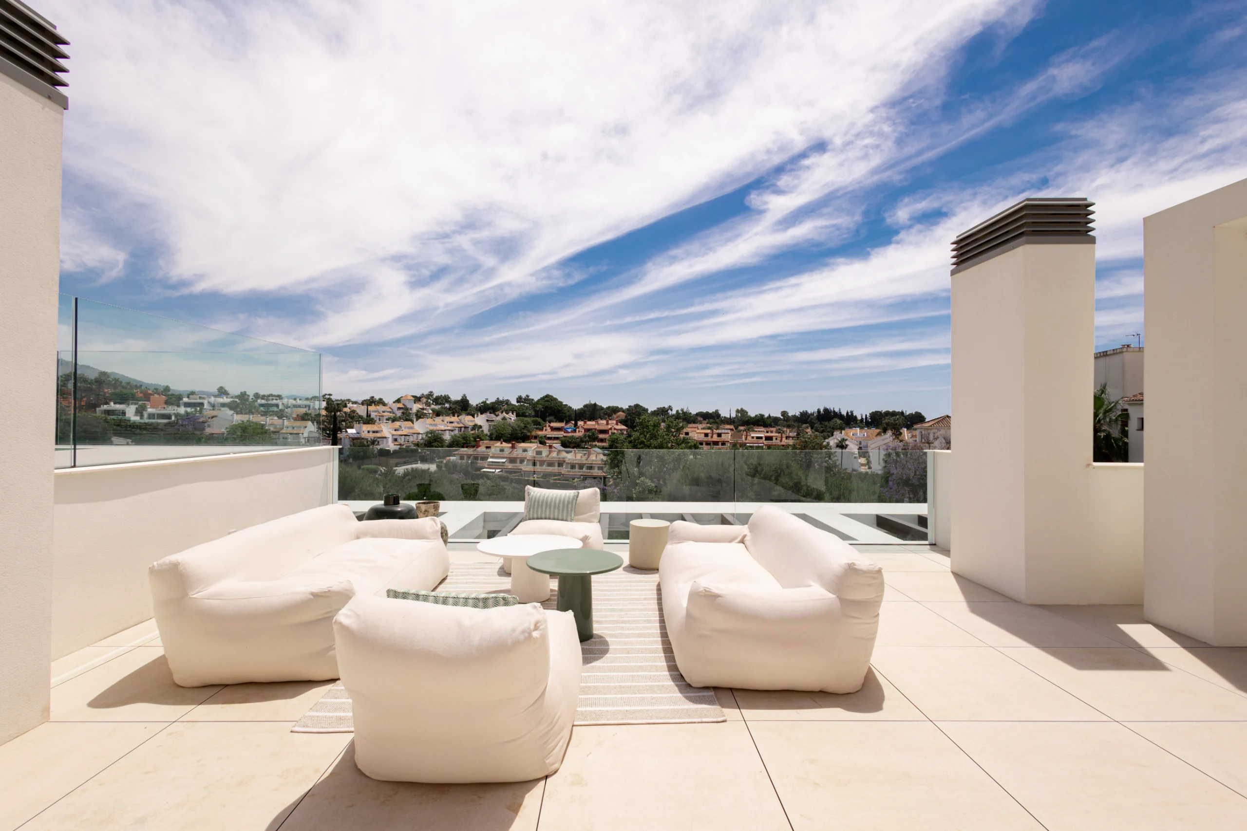Representative show-home rooftop lounge