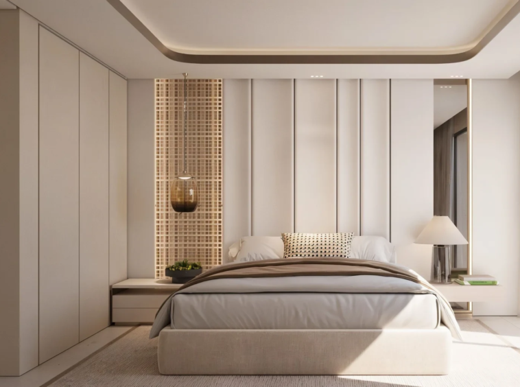 Illustrative bedroom with fitted wardrobes in the proposed villa