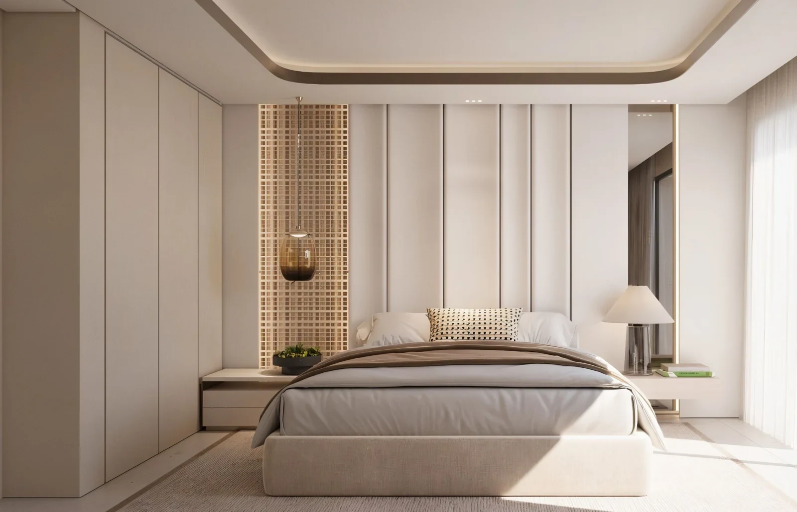 Illustrative bedroom with fitted wardrobes in the proposed villa