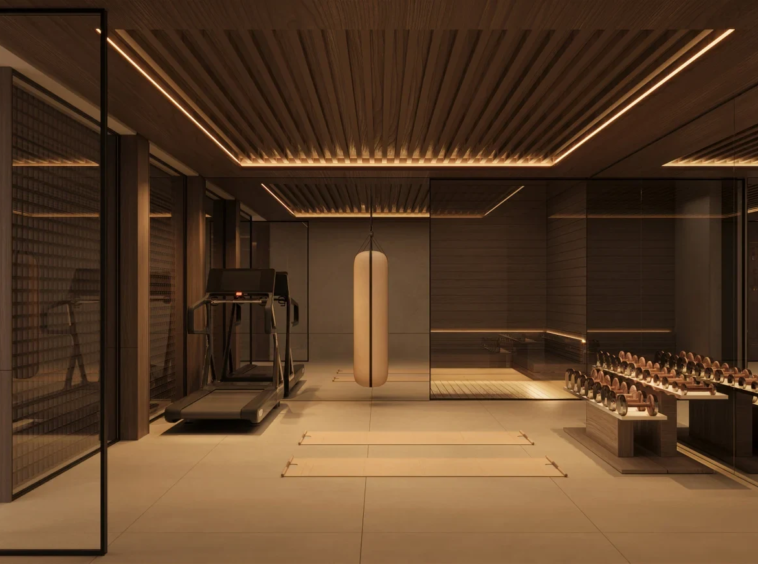 Illustrative fitness room in the villa project
