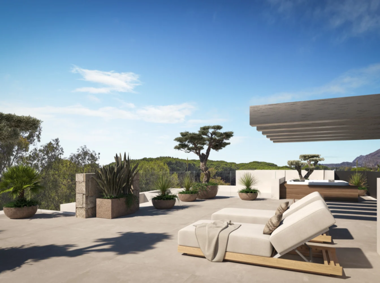 Illustrative rooftop terrace in the villa project