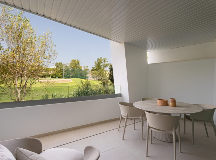 Representative covered terrace at the show home