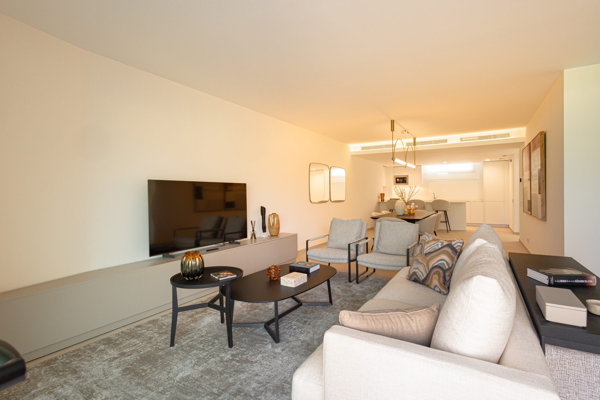 Representative show-home living room in Guadalmina Alta