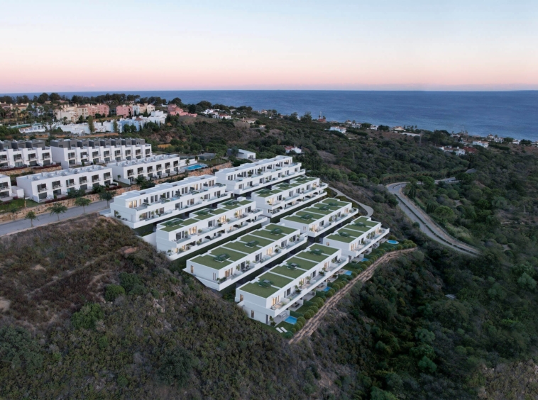 Illustration of the hillside townhouse development in Manilva
