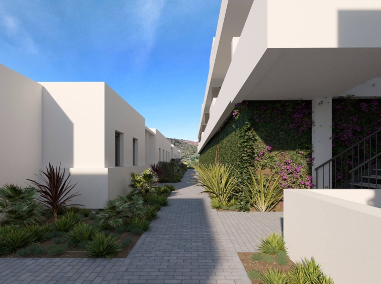 Illustration of pedestrian access between the townhouses