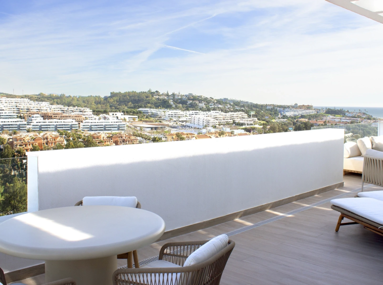 Representative wide terrace at a residential development in La Cala de Mijas