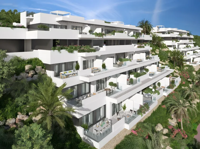 Illustrative terraced apartment buildings in La Cala de Mijas