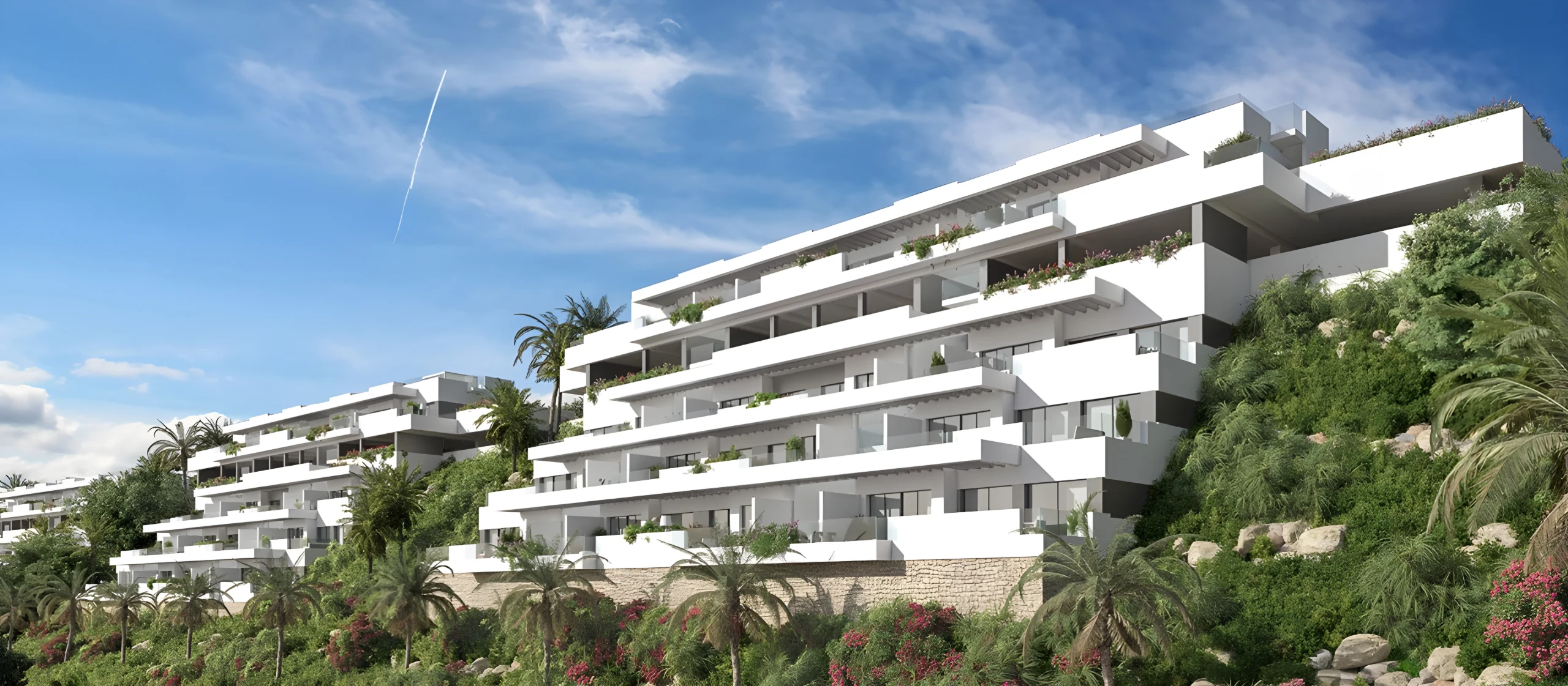 Illustrative contemporary residences overlooking La Cala de Mijas