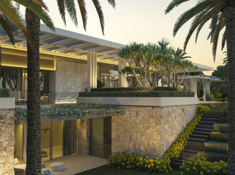 Proposed garden steps and terraces - architectural rendering