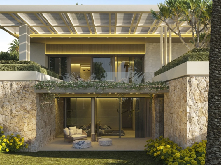 Proposed two-level villa exterior - architectural rendering