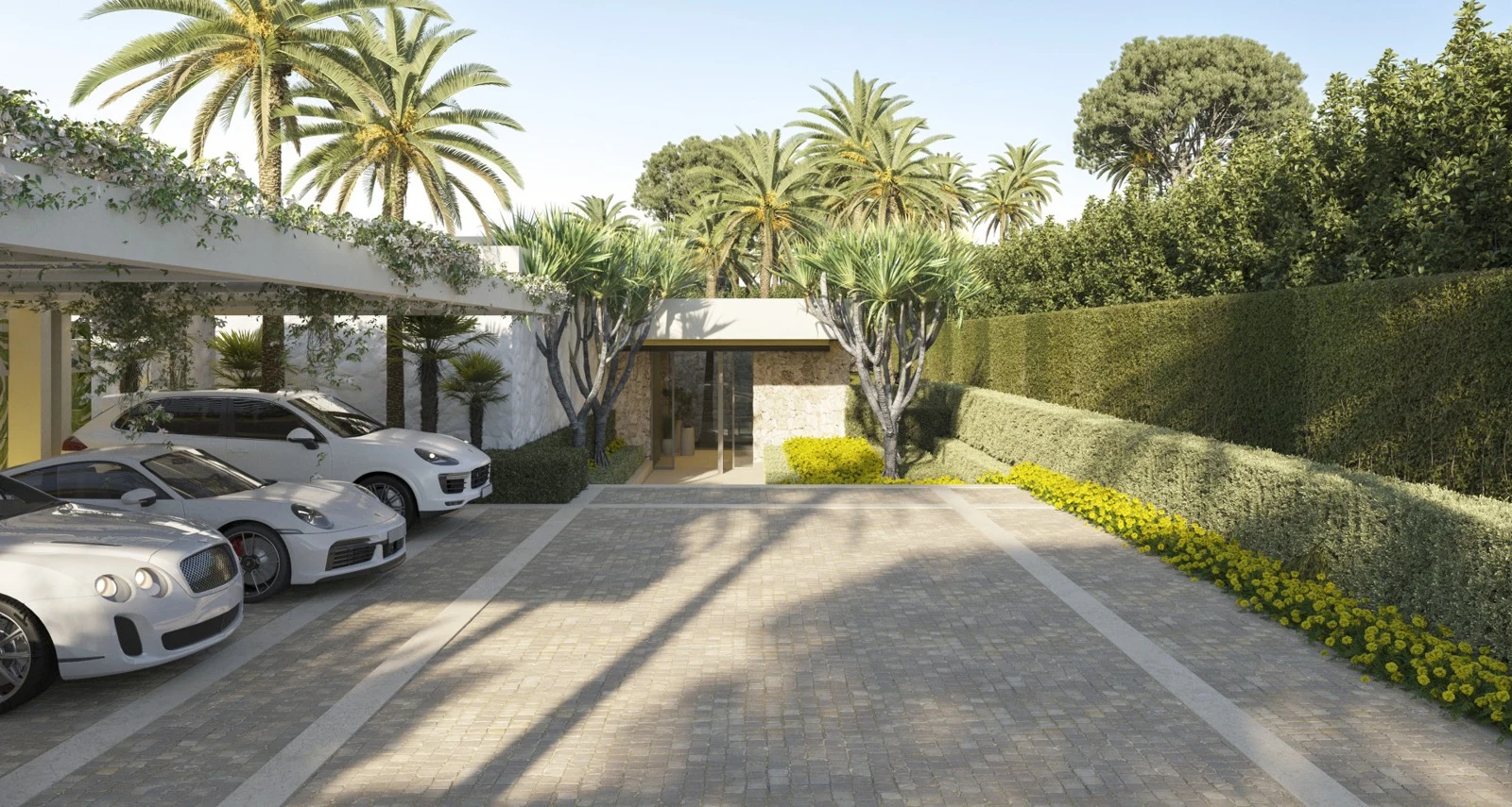 Proposed arrival courtyard - architectural rendering