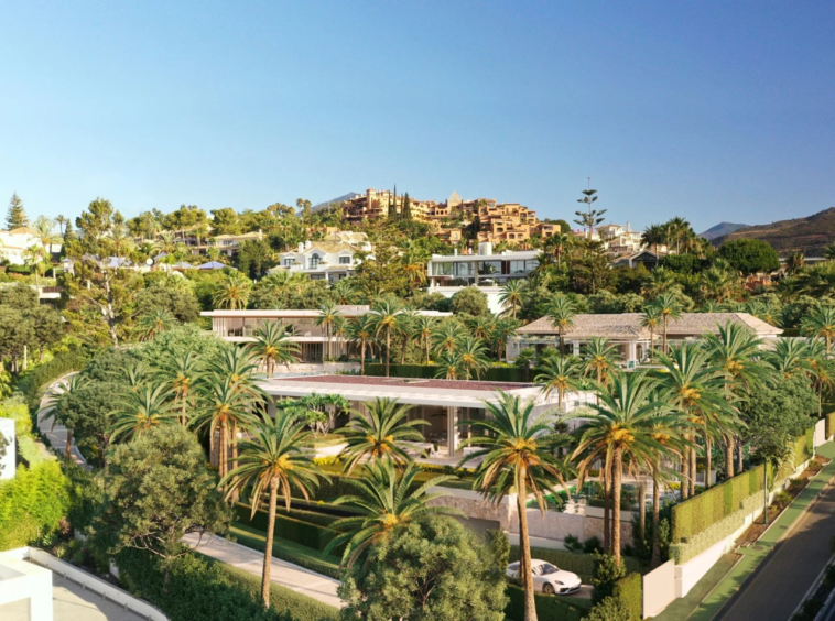 Proposed villa and garden - aerial rendering