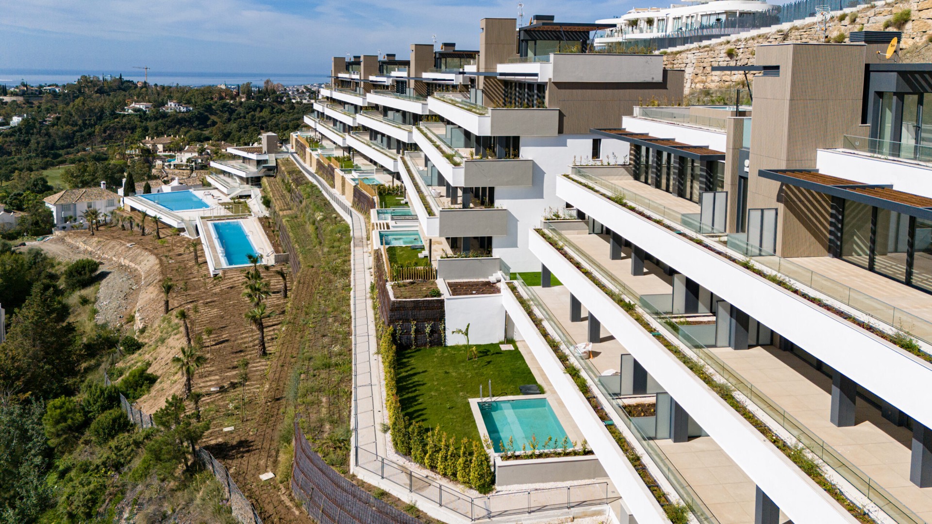 Photograph of the development exterior and landscaped grounds