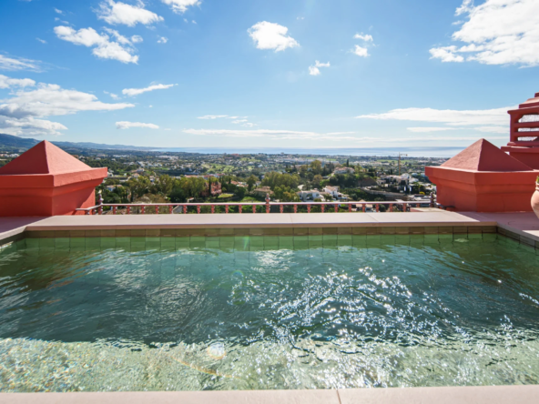 Private rooftop pool with panoramic sea views