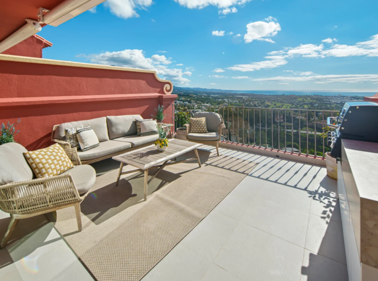 Terrace lounge and outdoor kitchen