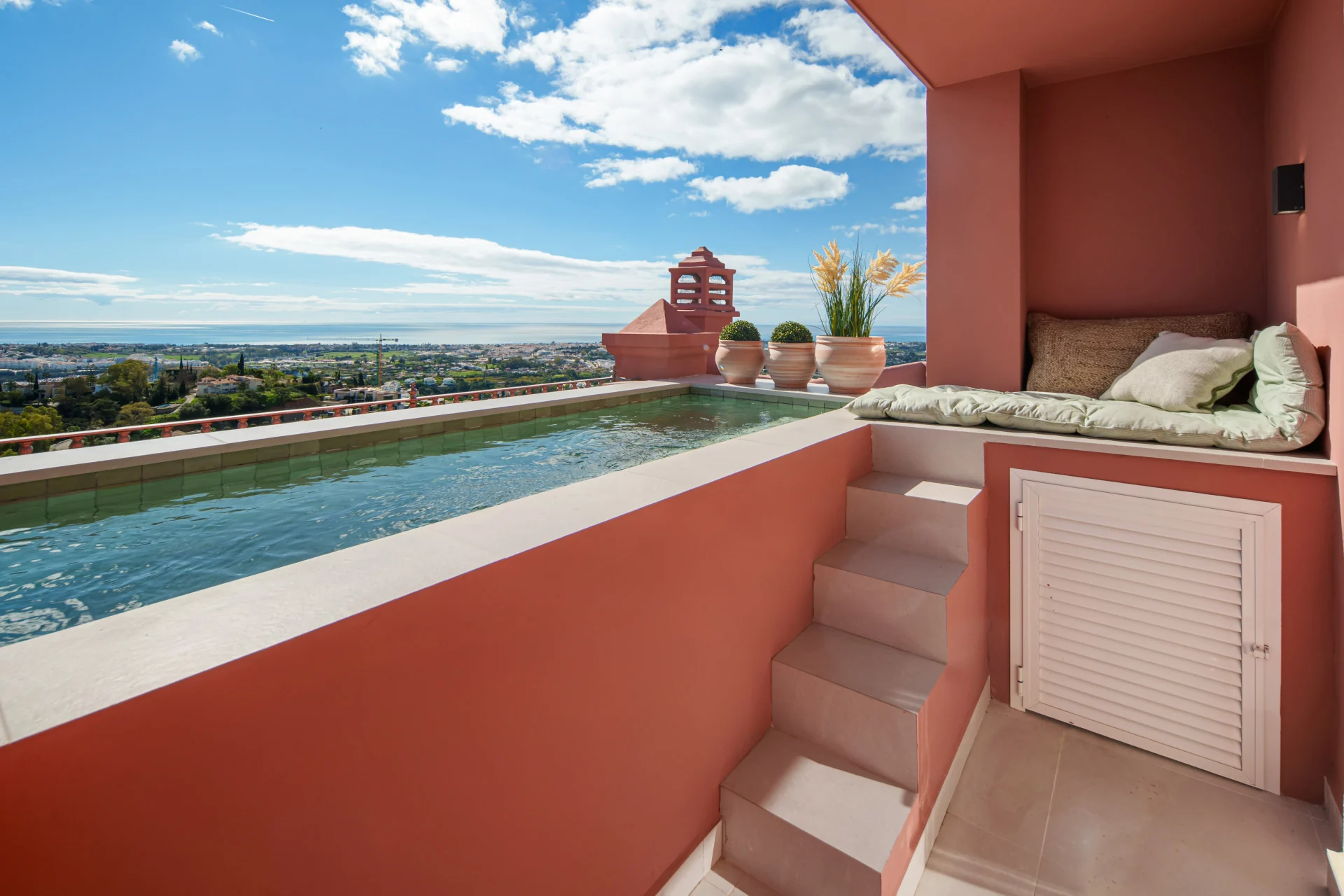 Private plunge pool overlooking the coast