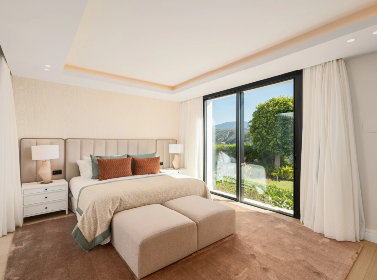 Bright bedroom with garden access