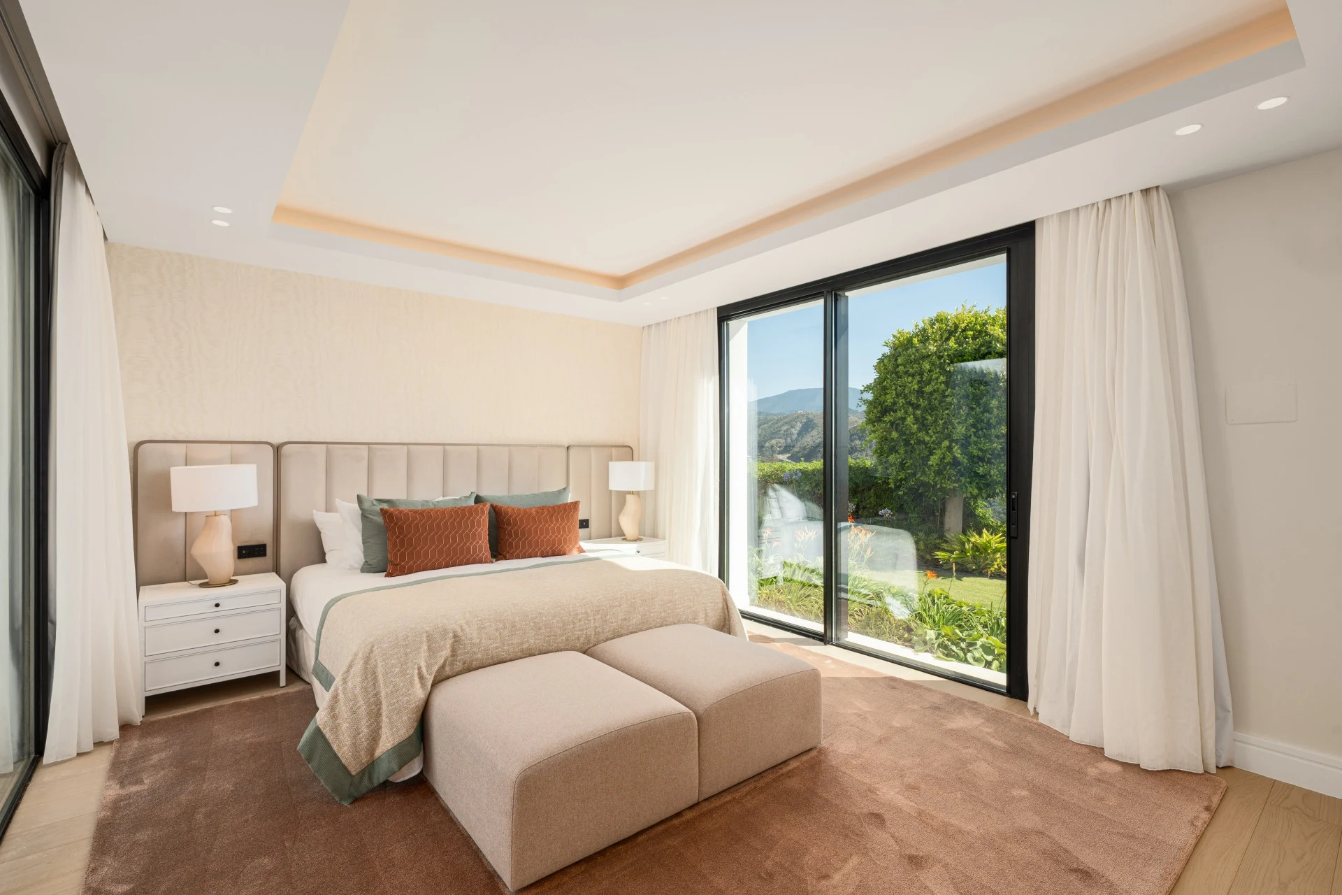 Bright bedroom with garden access