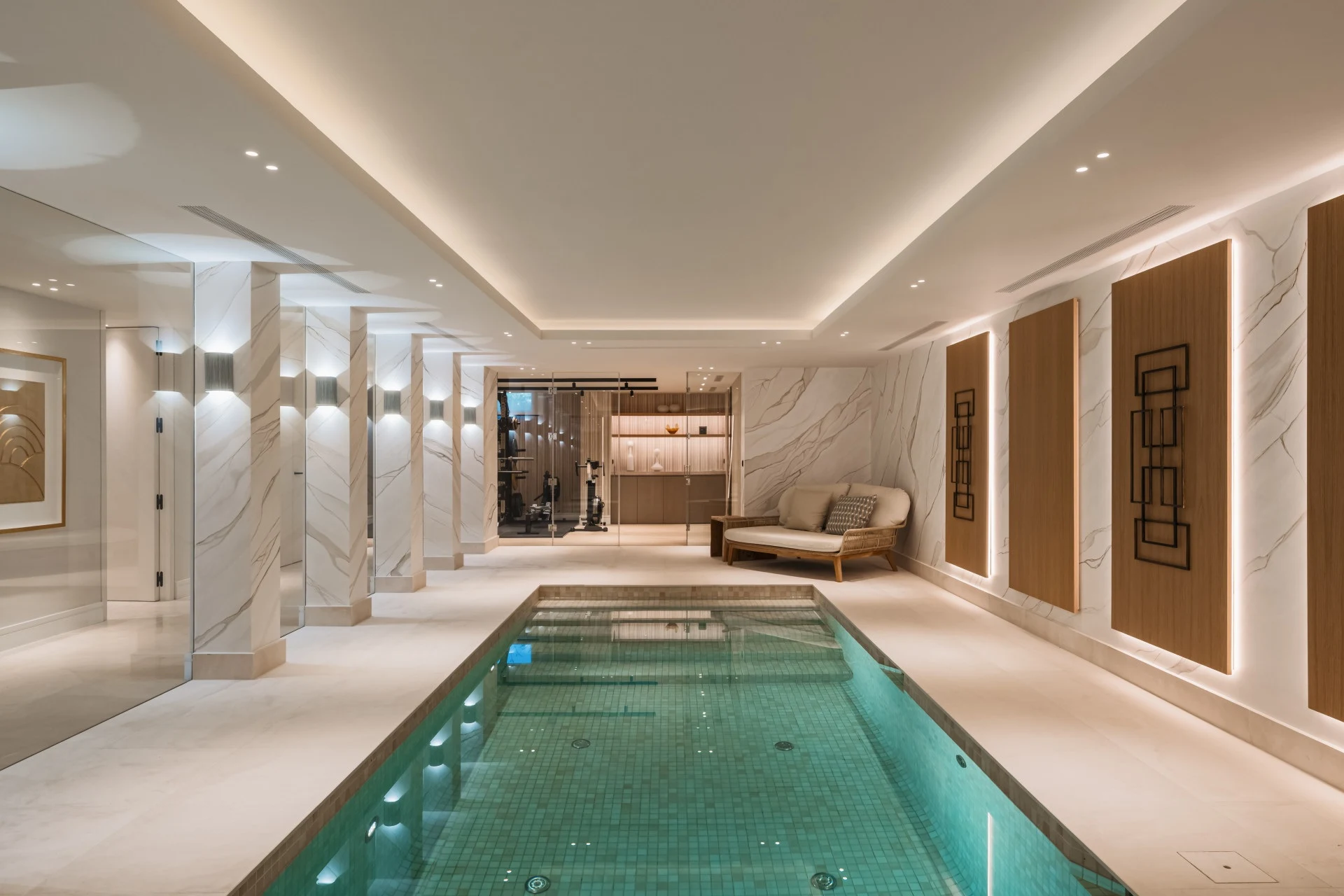 Indoor swimming pool and spa lounge