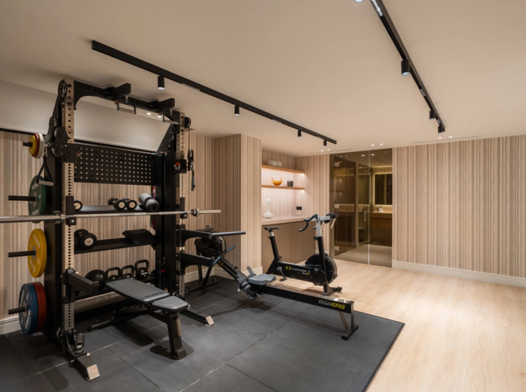 Private gym with fitness equipment