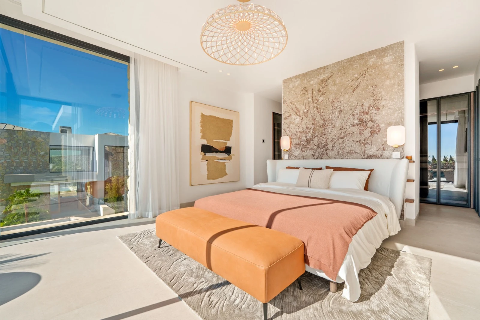 Main bedroom with private terrace access