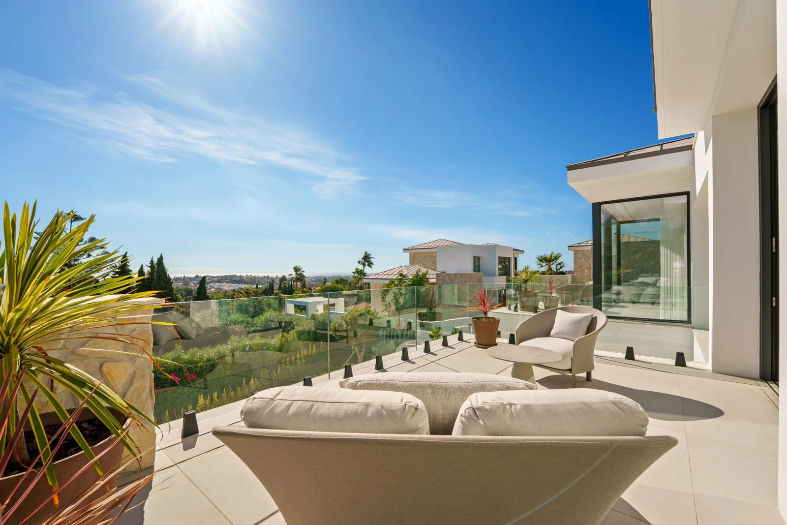 Upper terrace overlooking the surrounding landscape