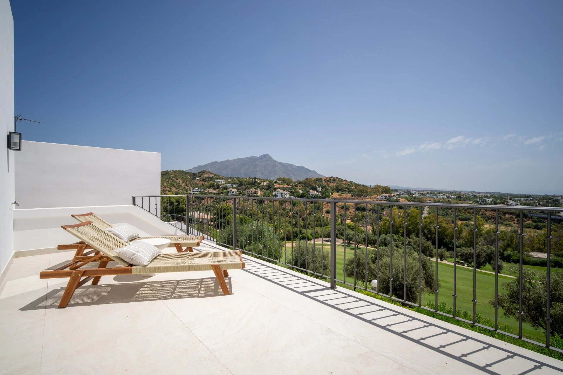 Terrace overlooking La Quinta golf and the surrounding hills