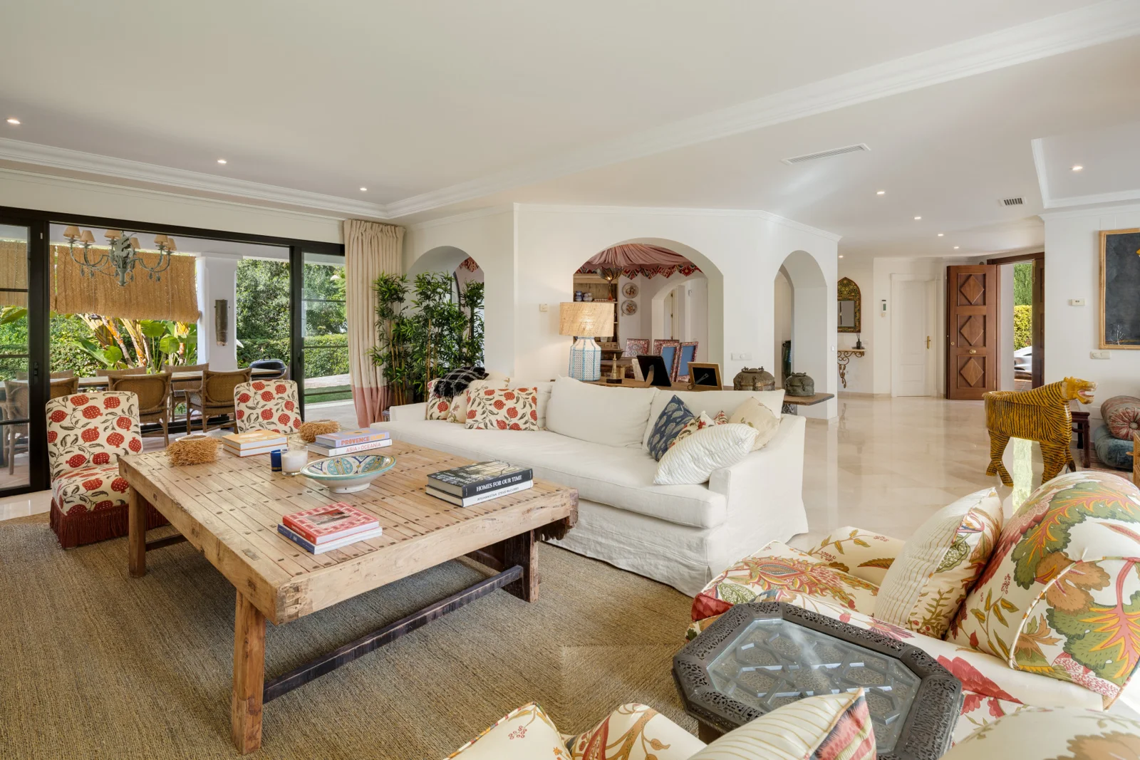 Light-filled living room overlooking the garden