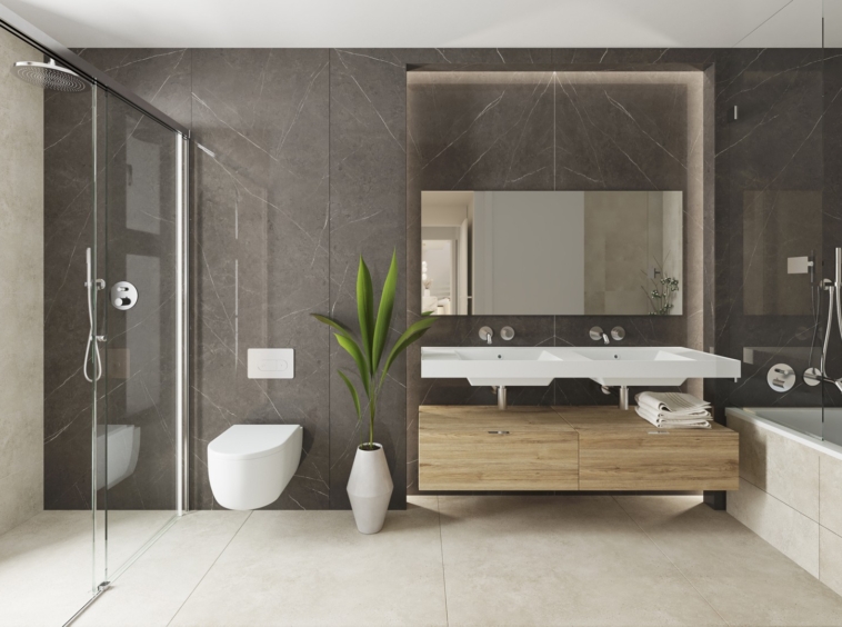 Illustrative penthouse bathroom