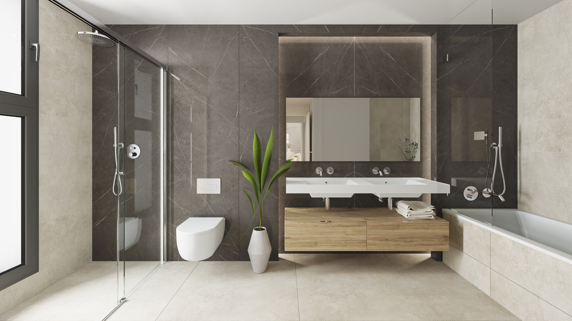 Illustrative penthouse bathroom