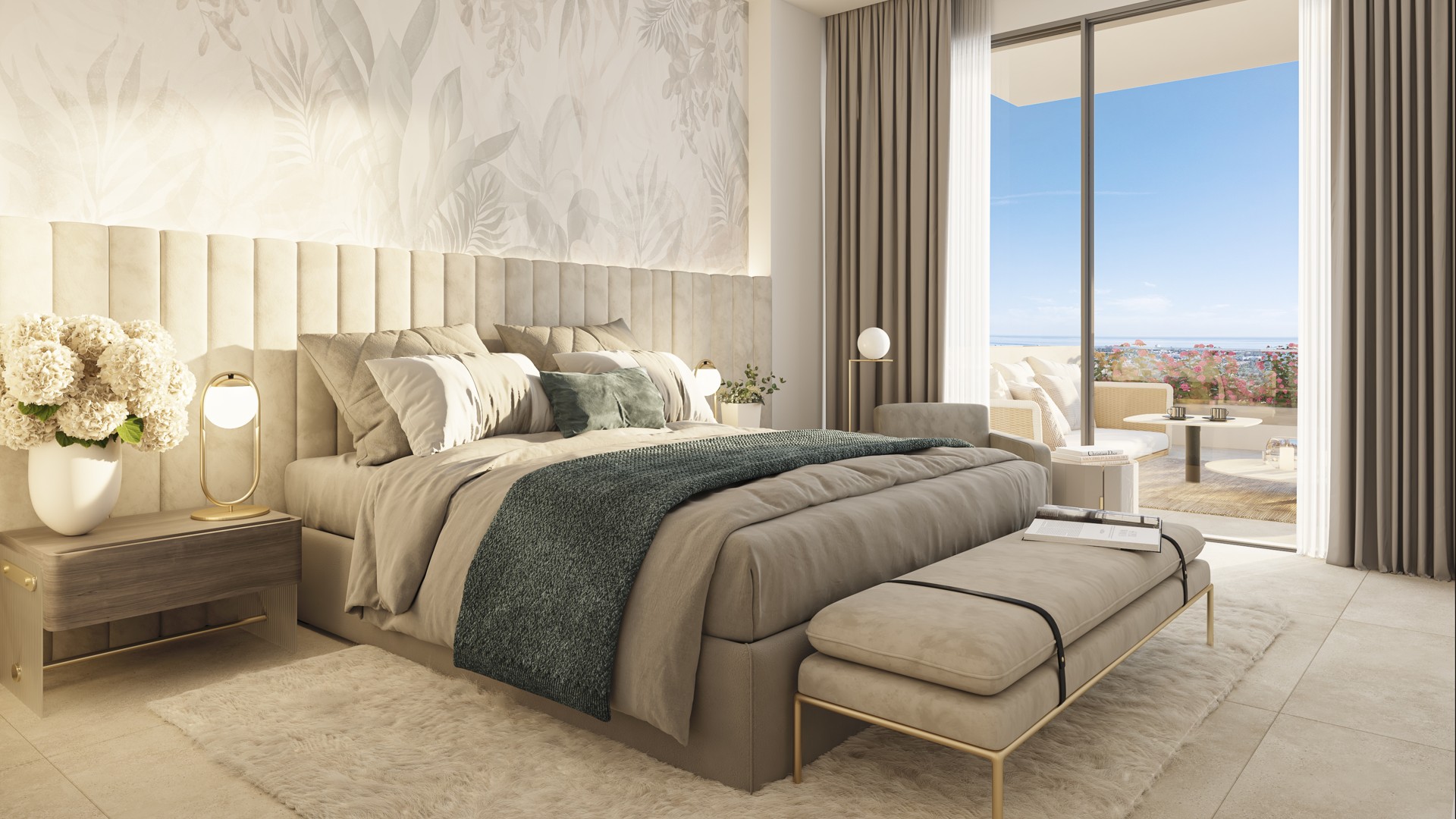 Illustrative penthouse principal bedroom