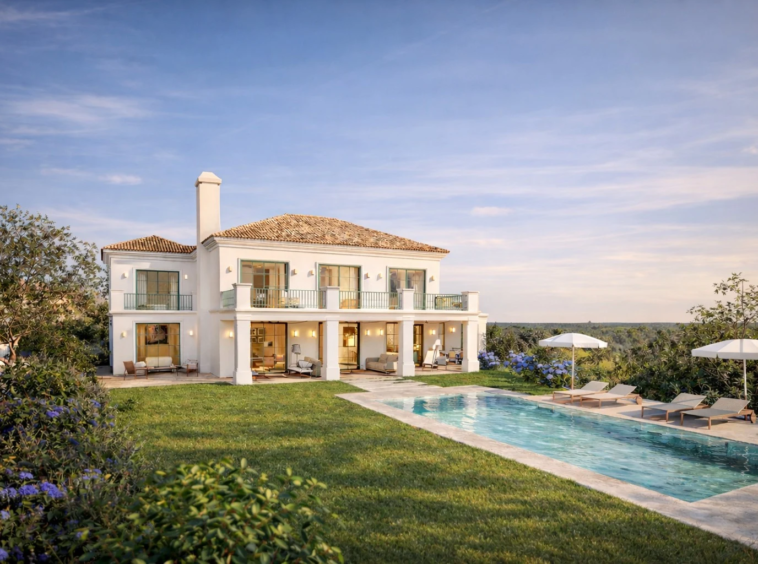 Proposed villa exterior and terrace - architectural rendering