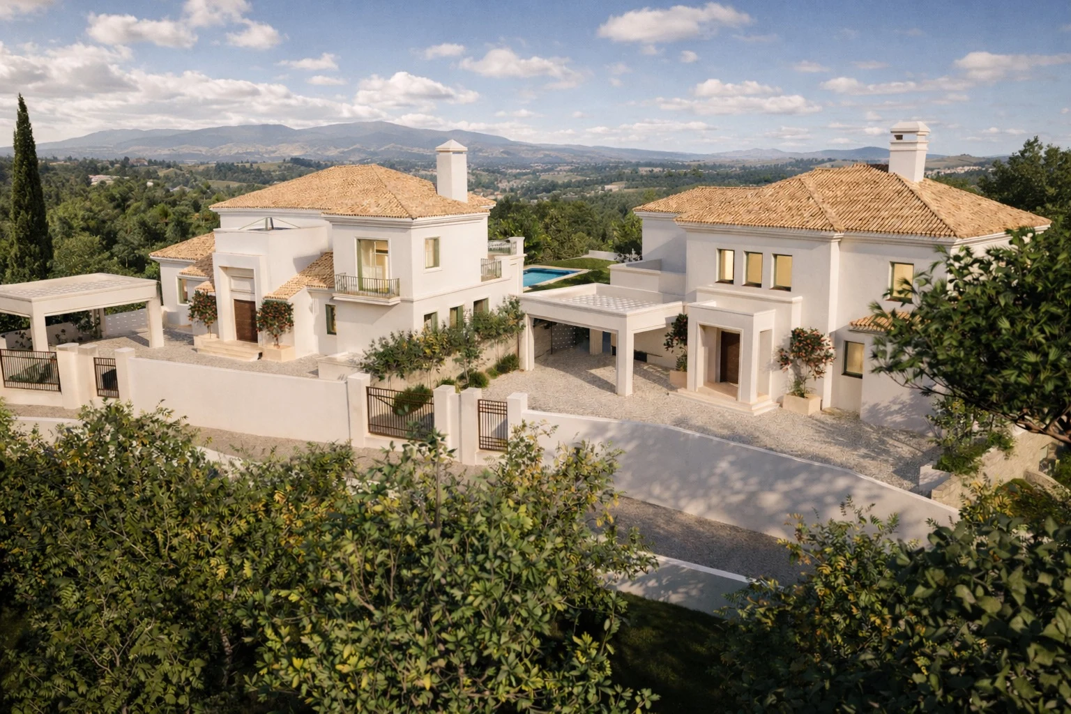 Proposed homes and arrival areas - architectural rendering