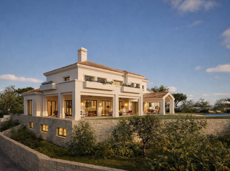 Proposed villa on the hillside - architectural rendering
