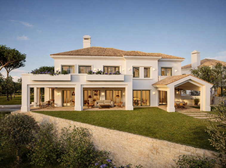Proposed villa garden facade - architectural rendering